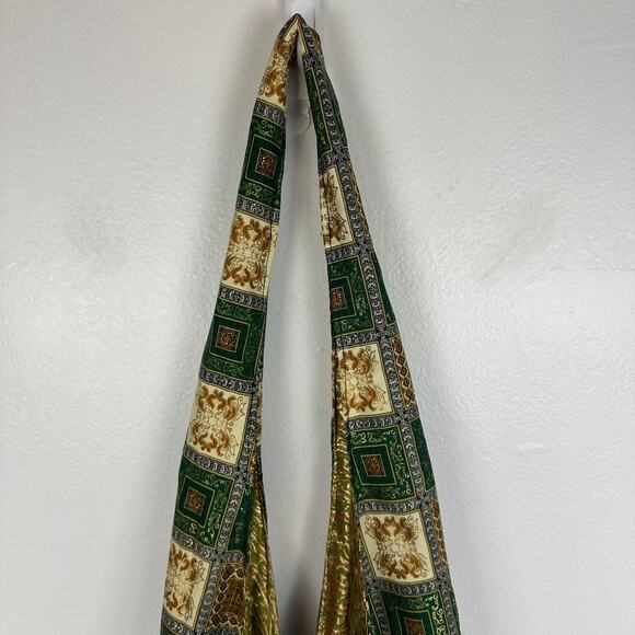 Womens Bohemian Tribal Button Closure Ethnic Green/Gold Shoulder Crossbody Bag - Picture 3 of 7
